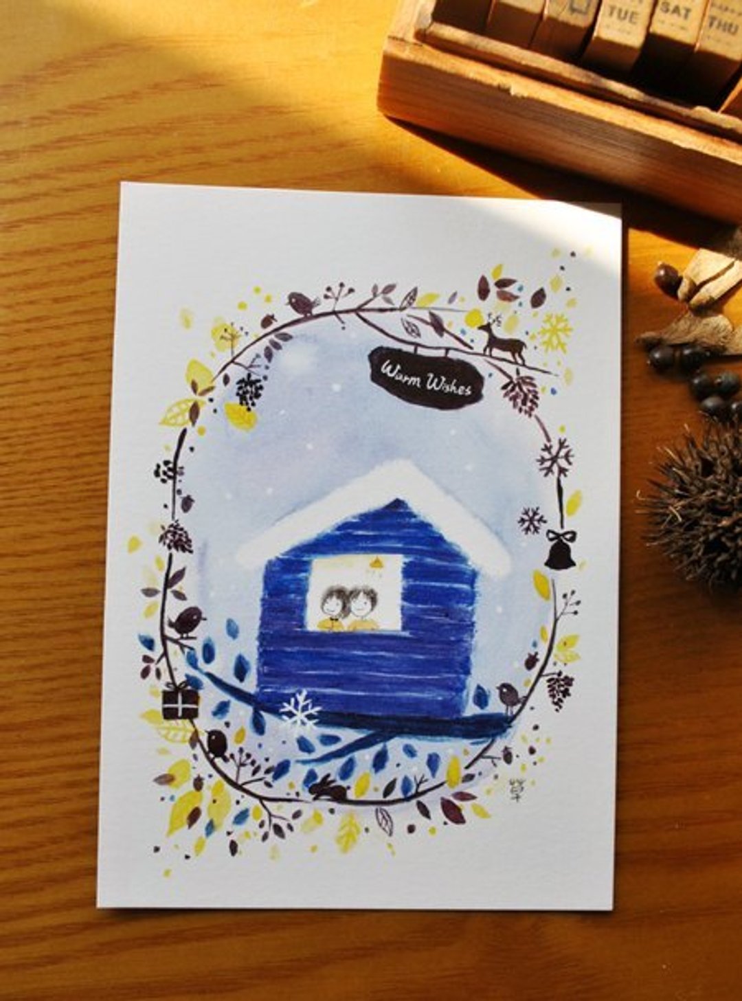 warmwish冬天小屋 明信片 - 卡片/明信片 - 纸 蓝色