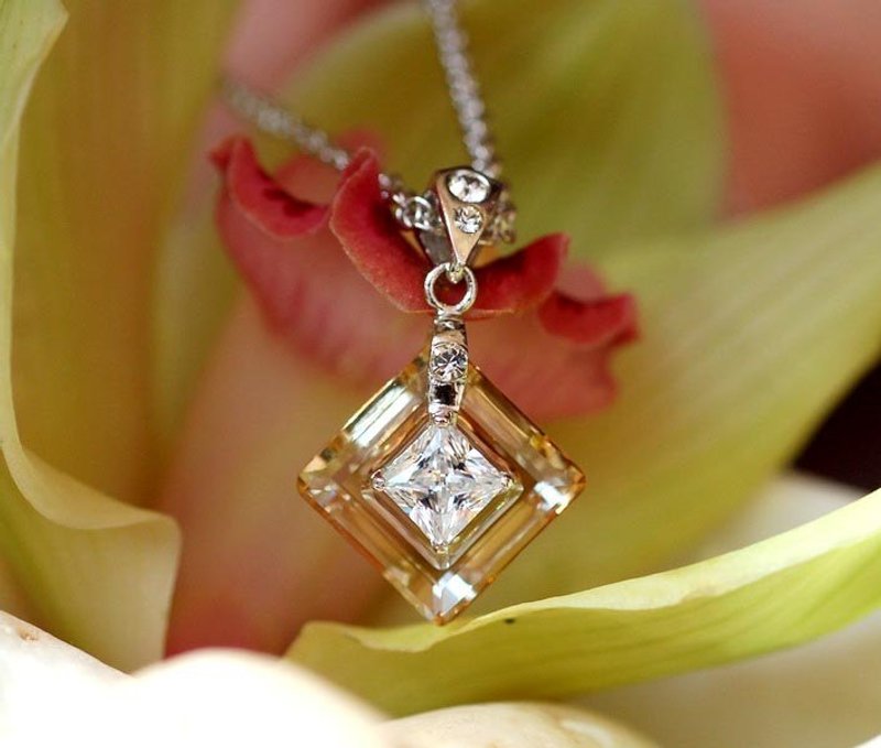 双面佳人- 双面项链(香槟金) - 项链 - 宝石 金色