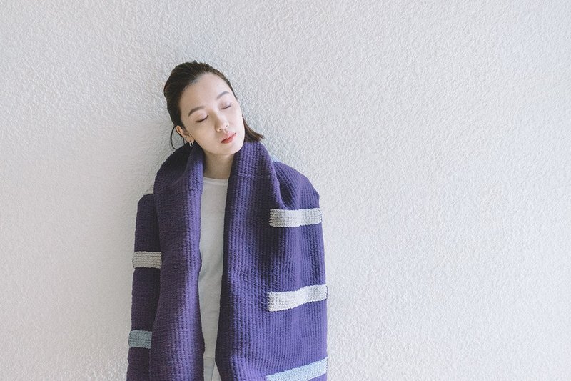 岛屿围巾系列 - Grape 葡萄紫 - 丝巾 - 棉．麻 