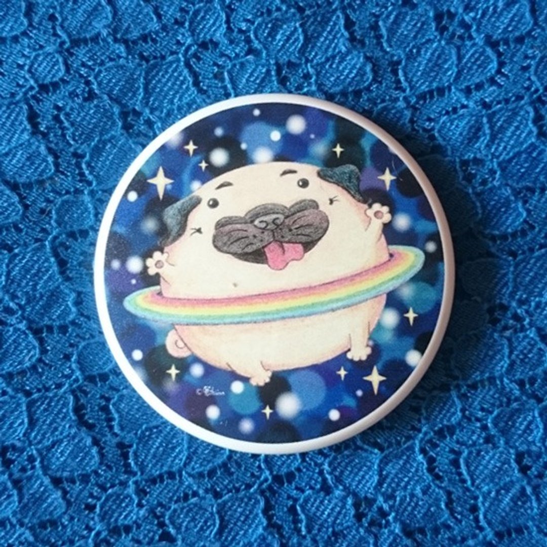 随身镜 - 巴哥行星出没 - 彩妆刷具/镜子/梳子 - 塑料 白色