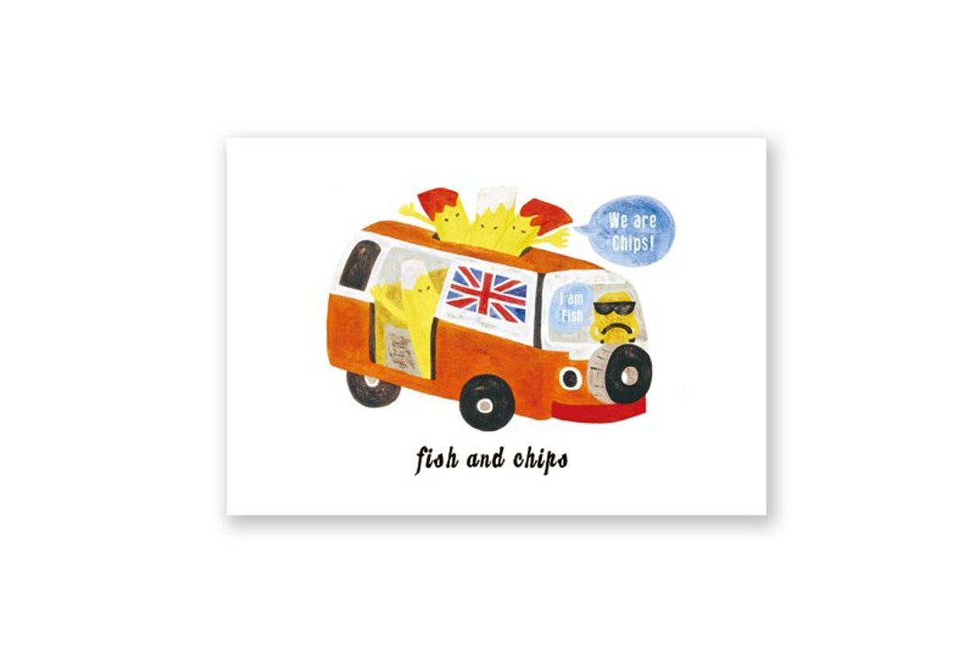【 London A - Z 】明信片 - 炸鱼薯条 - 卡片/明信片 - 纸 白色