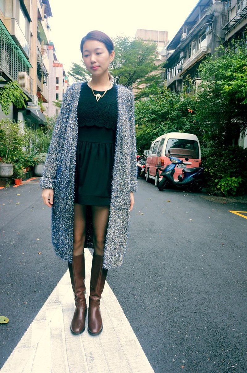 #892# 皮料取胜。完美小腿中跟中筒靴 - 女款短靴 - 真皮 咖啡色