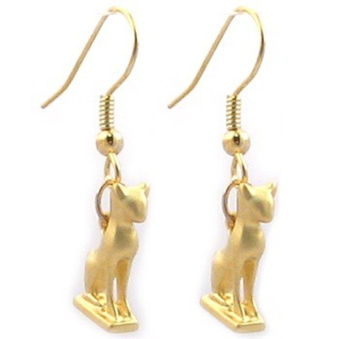 古埃及巴斯特猫耳环 - 耳环/耳夹 - 其他金属 金色