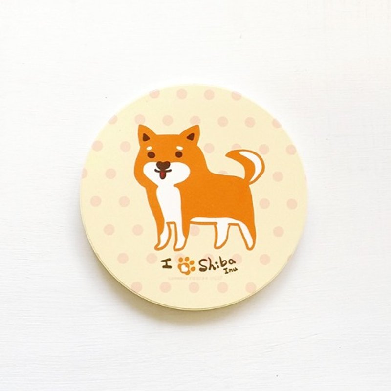 1212玩乐设计 陶瓷 吸水杯垫- 柴犬来了 - 杯垫 - 其他材质 黄色