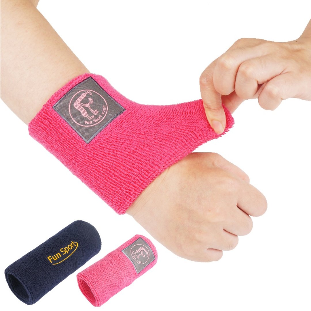 Fun Sport 震汗腕军运动护腕-2入超值组(桃喜粉/勇者蓝) - 运动/健身用品 - 棉 多色