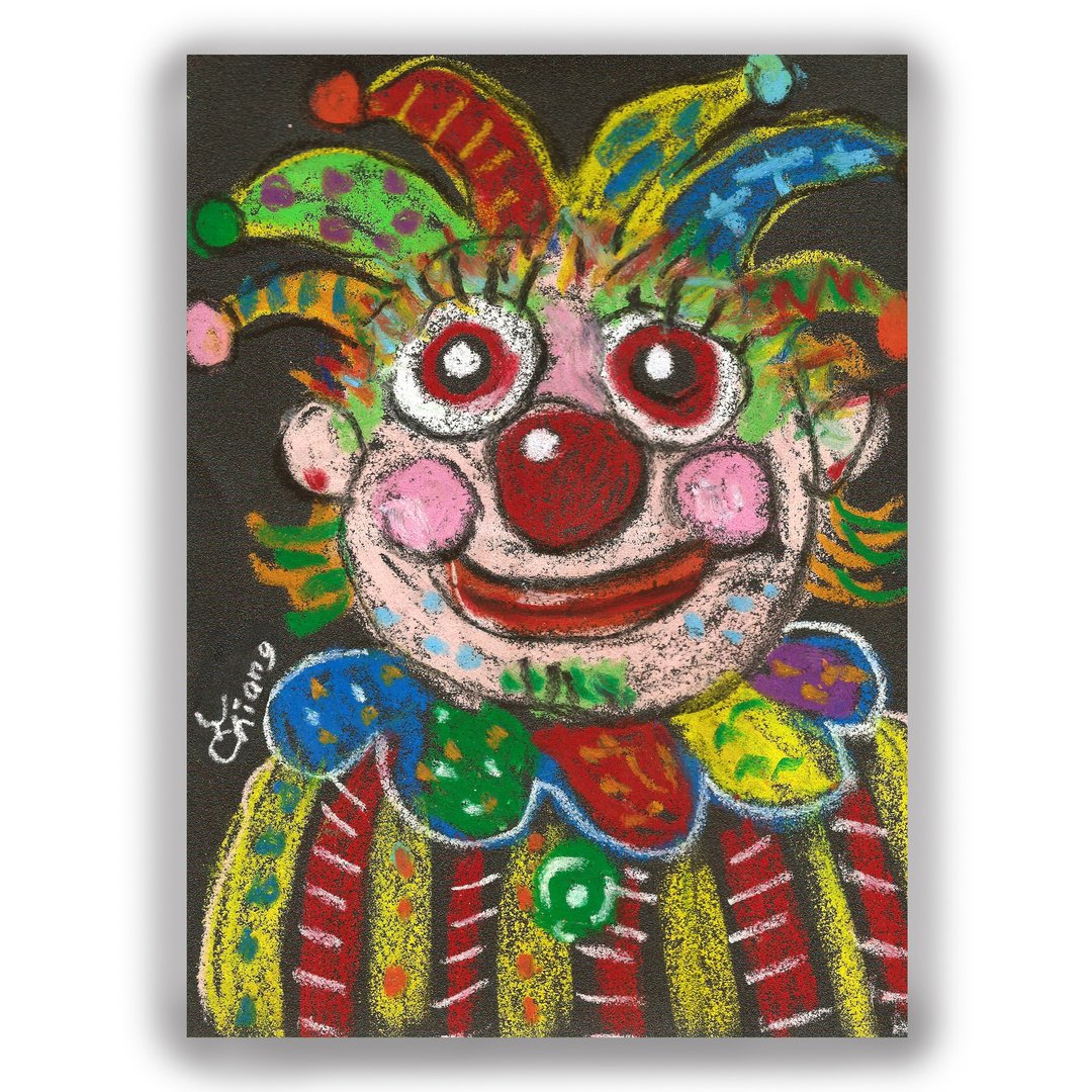 手绘插画万用卡/明信片/卡片/插画卡--小丑B - 卡片/明信片 - 纸 多色