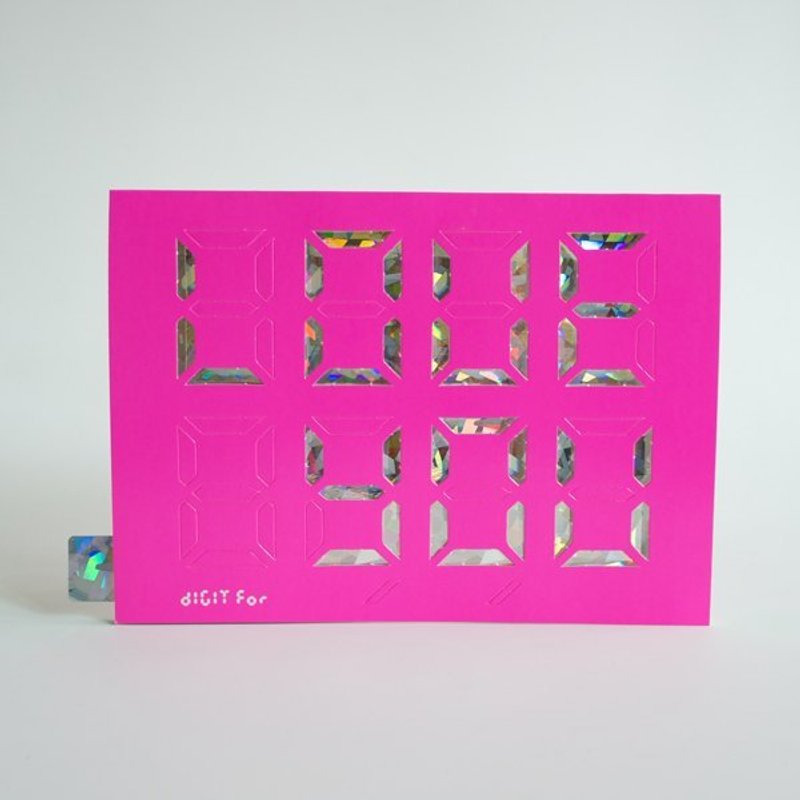 耶诞新年交换礼物/‘自己动手戳纪念日’Digit Card / 数字卡片  雷射缤纷版＿晶钻粉 - 卡片/明信片 - 纸 粉红色
