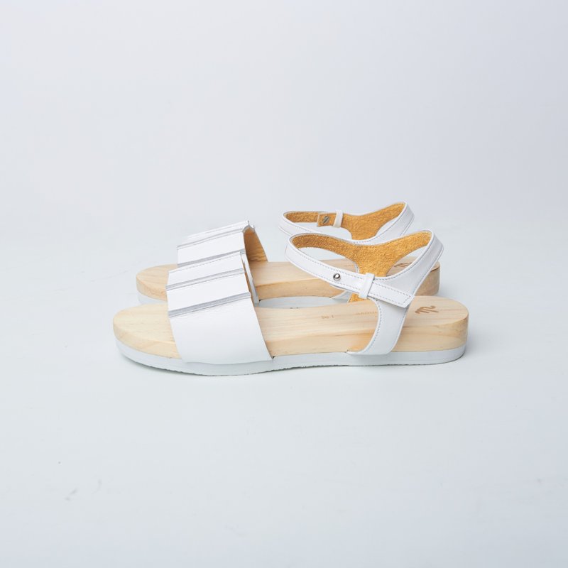 White-Block Sandals V.2 - 男女凉鞋 - 真皮 白色