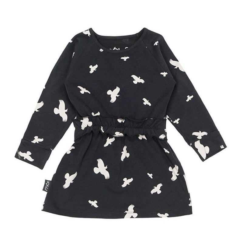 【北欧童装】冰岛有机棉长袖洋装1岁至6岁黑色 - 童装礼服/连衣裙 - 棉．麻 