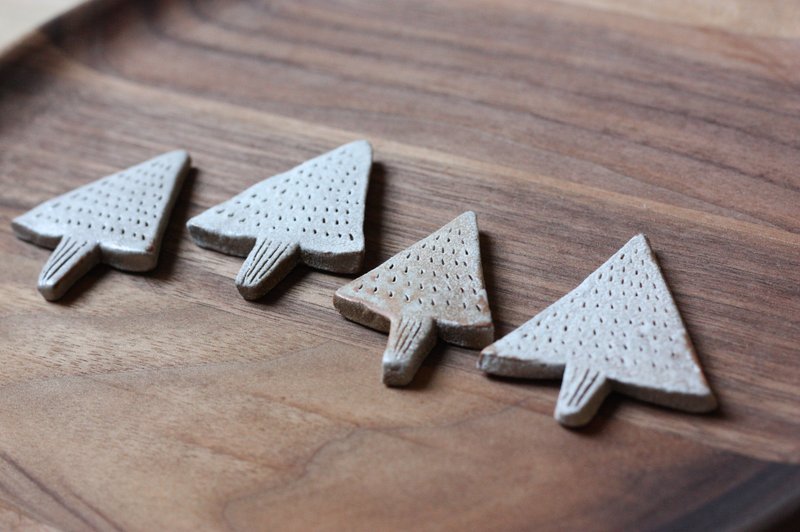 冬日森林系列-白雪小树筷架 - 花瓶/陶器 - 其他材质 白色