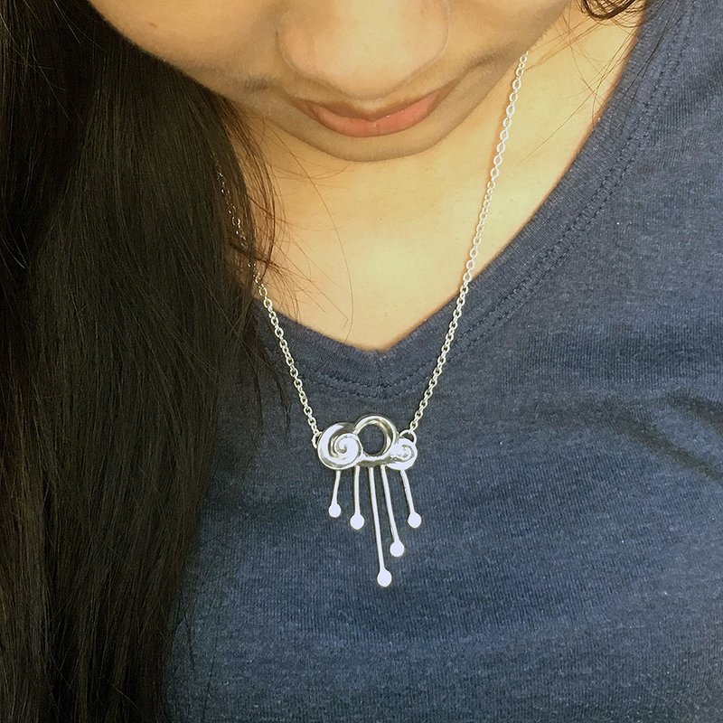 雨中记忆A(纯银坠饰项链)~青冶金工手作的诗,爱自己,幸福中! - 项链 - 纯银 