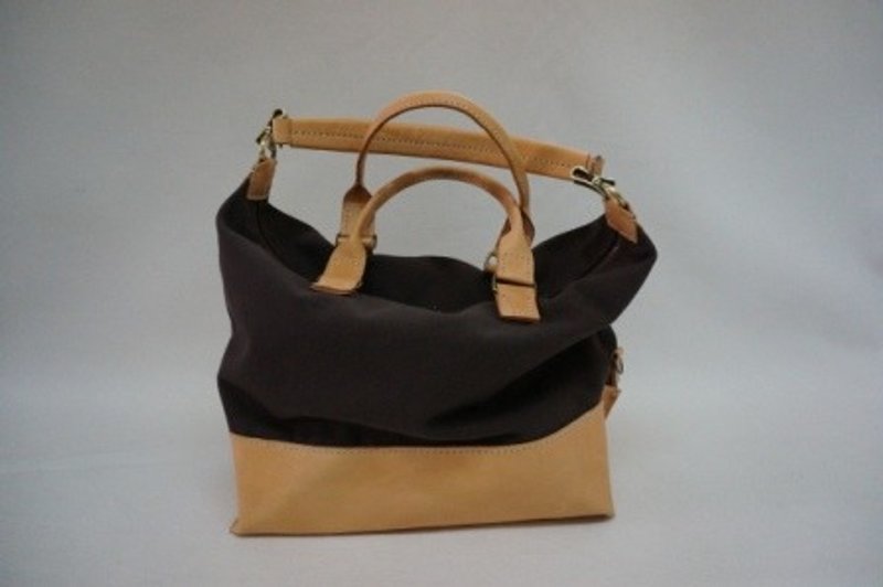 帆布+植柔格两天一夜小旅包(可选色) - 侧背包/斜挎包 - 真皮 