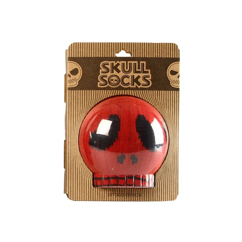SKULL SOCKS 骷髅袜_红哭哭脸 - 袜子 - 棉．麻 红色