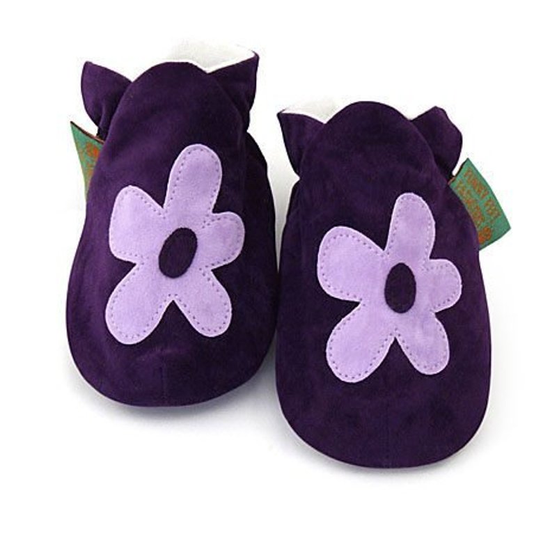 ★定制化★【英国手工鞋FunkyFeet Fashions】紫色小花学步鞋0-24M(NT$1750)/ 2-7Y(NT$1950) - 童装鞋 - 其他材质 紫色