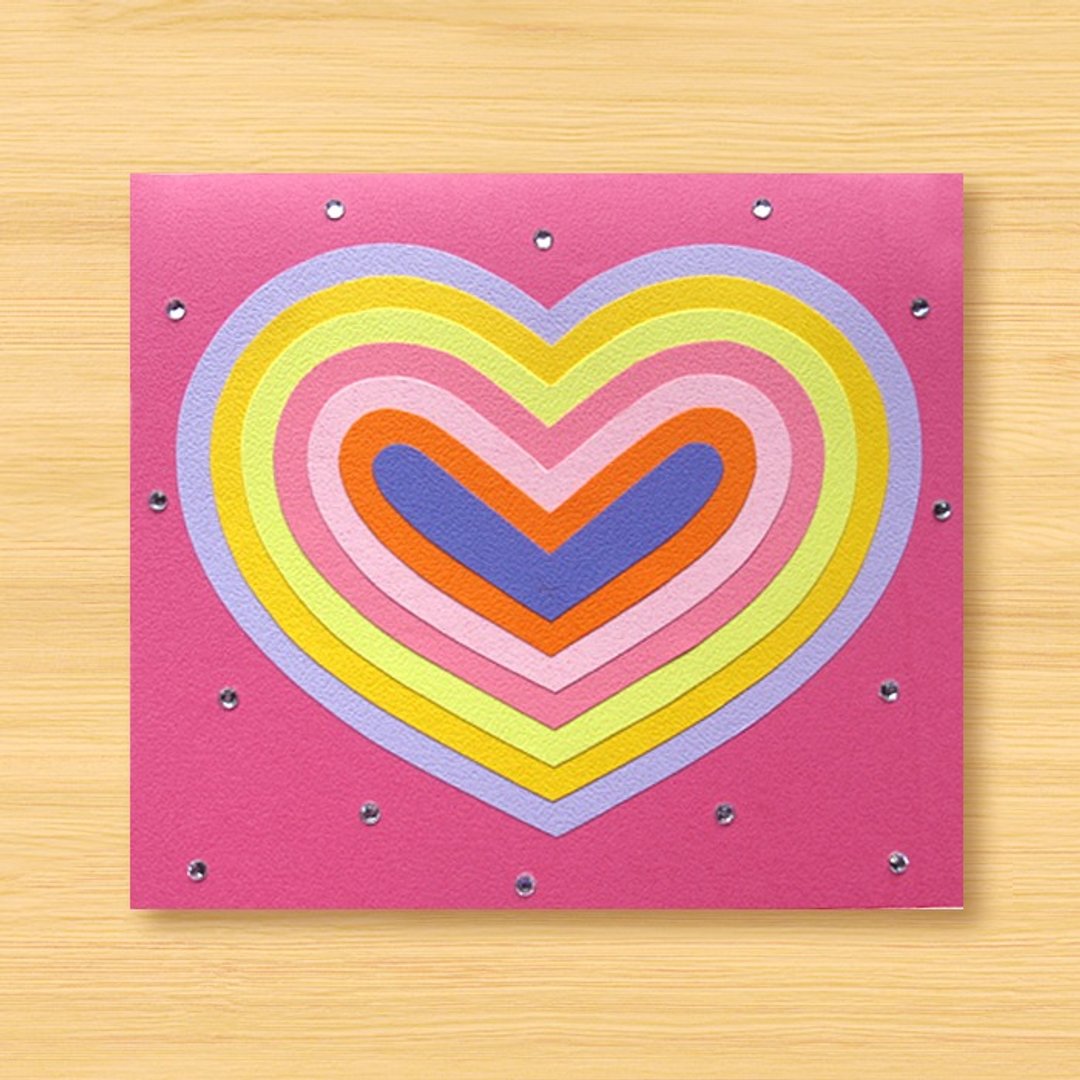 手工卡片 _ Colorful Love _A款 ... 情人卡 - 卡片/明信片 - 纸 粉红色