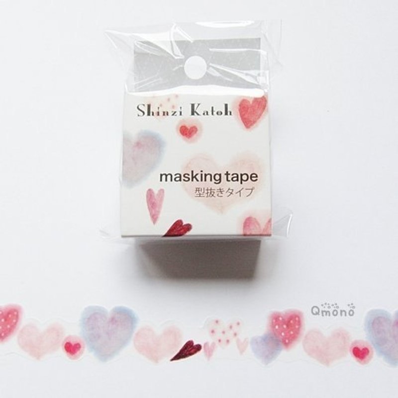 Shinzi Katoh 加藤真治 花边纸胶带(SK-MK-006 Heart) - 纸胶带 - 纸 粉红色