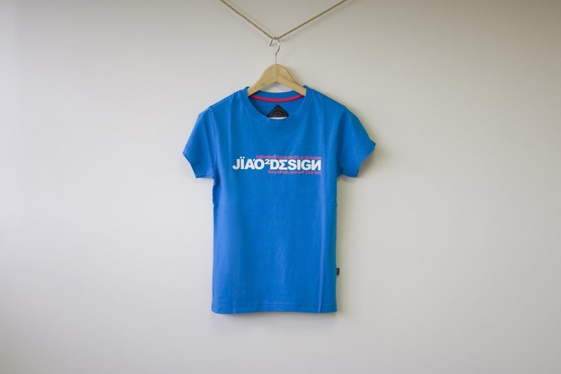 【纯史罗耿-立体文字T】蓝色LOGO T - 中性连帽卫衣/T 恤 - 棉．麻 蓝色