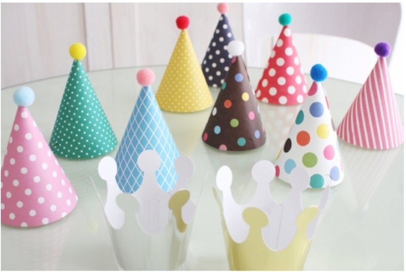 韩国Afrocat party hat set 手创 DIY 派对 帽子组合包 毛球 皇冠 生日 GO (11顶帽子的材料) - 木工/竹艺/纸艺 - 纸 多色