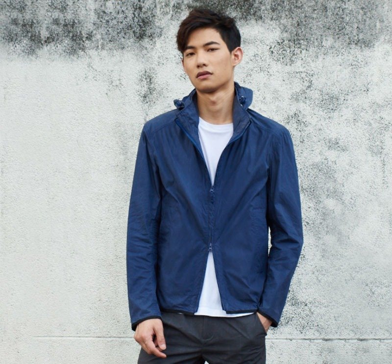 【高质感面料】上蜡工艺轻薄夹克 - 藏青蓝 - 男装外套 - 棉．麻 蓝色