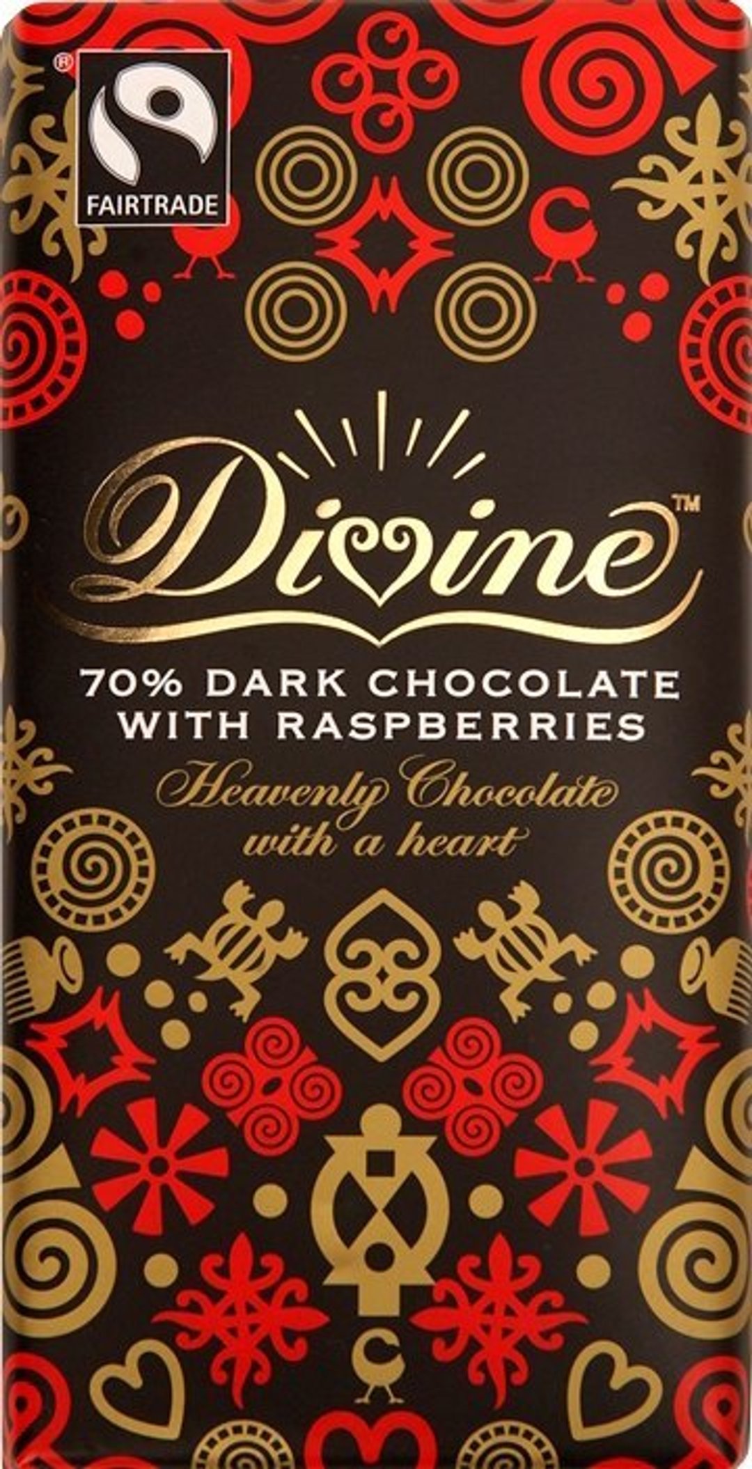 DIVINE 巧克力_覆盆子+70%黑巧克力＿公平贸易 - 蛋糕/甜点 - 新鲜食材 黑色