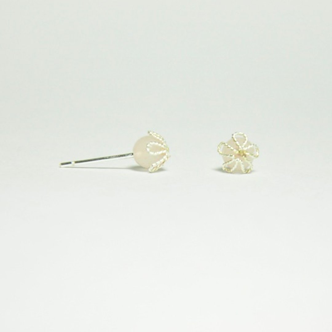 ∥Cheng Jewelry∥网子里的美物 仁慈话语 粉晶银耳针 - 耳环/耳夹 - 宝石 粉红色