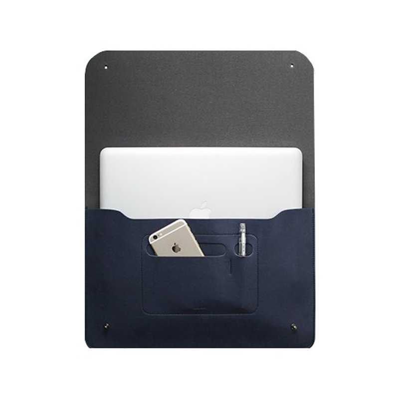 ithinkso 文件袋 笔电袋 手拿包 DOCUMENT ORGANIZER _L (NAVY) - 手拿包 - 真皮 