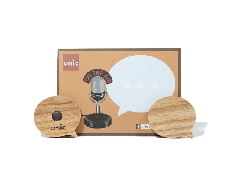 Unic天然原木造型磁铁(圆形对话框)+精品礼卡【可定制化】 - 冰箱贴/磁贴 - 木头 咖啡色