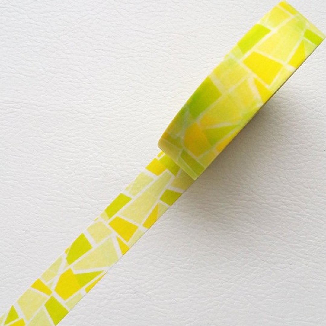 NICHIBAN Petit Joie Masking Tape 和纸胶带【几何-黄 (PJMT-15S013)】 - 纸胶带 - 纸 黄色