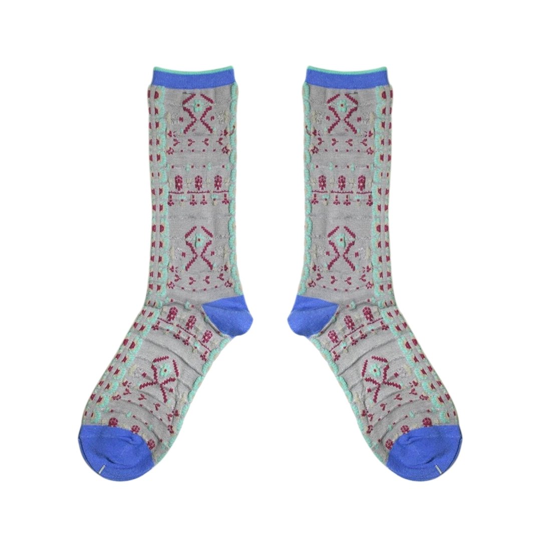 【2色】品读织绣哲学！ // 抽象缇花细织棉袜子 :::DAWN' make up your feet ::: - 袜子 - 棉 多色