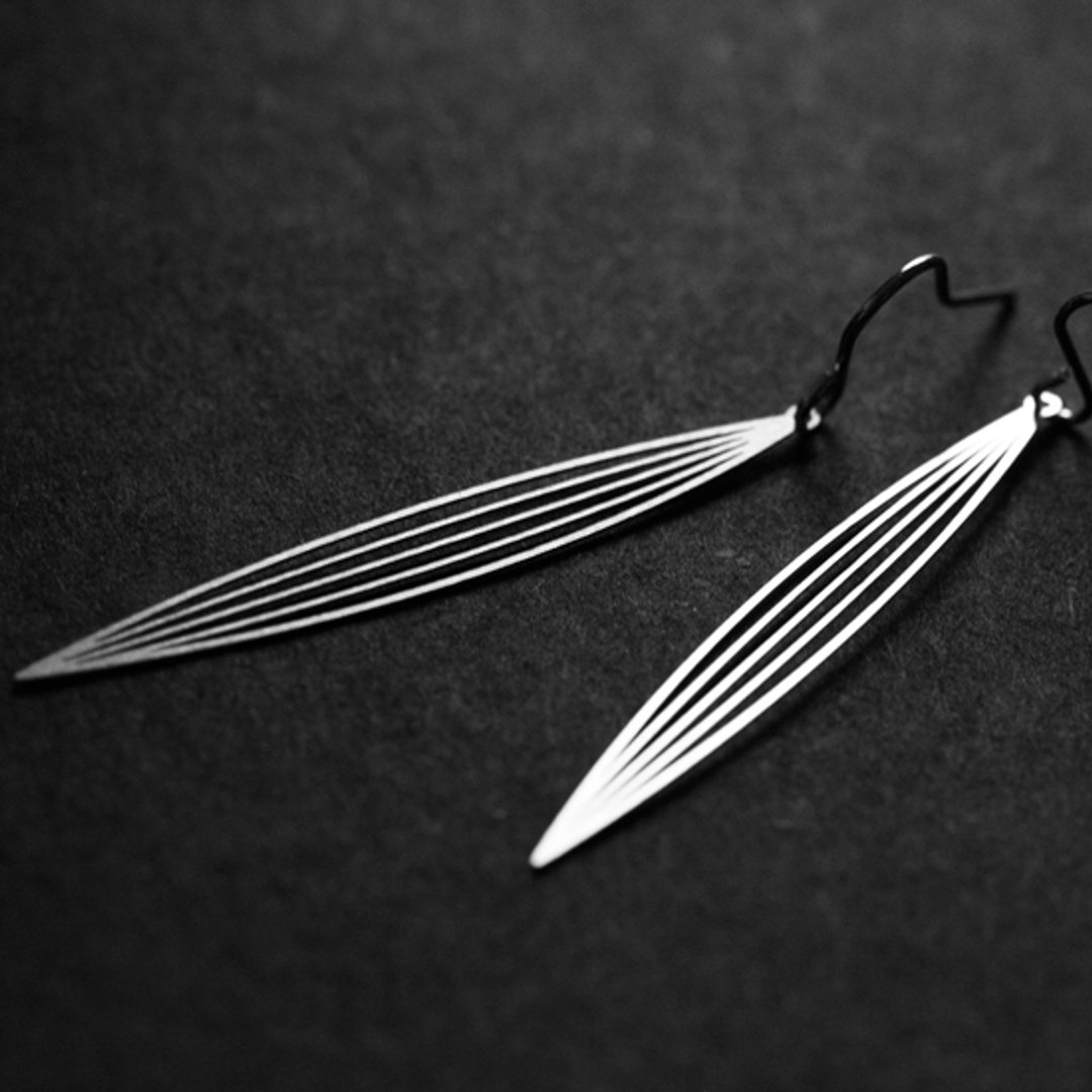 淡竹耳环 Sasagrass Earrings    - 耳环/耳夹 - 其他金属 
