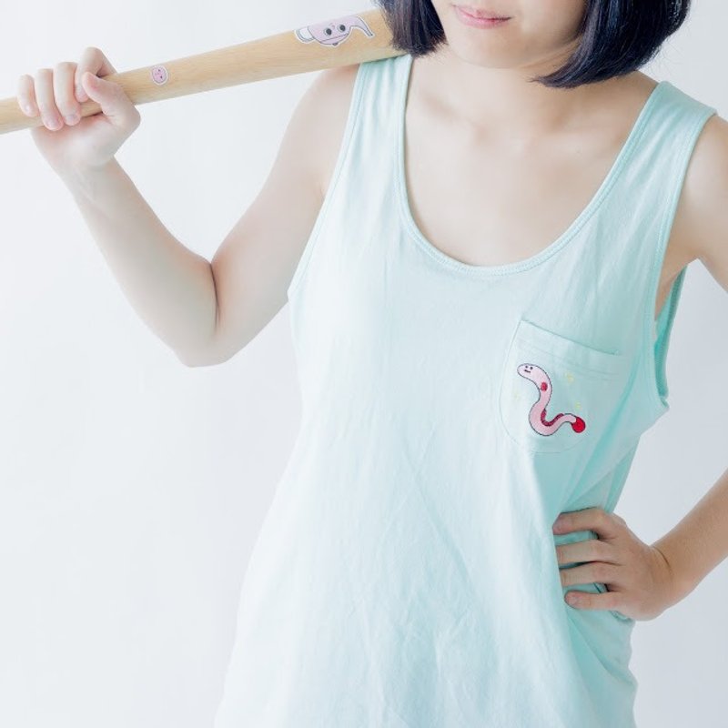 电鳗 / 宽宽背心 - 女装短裤 - 其他材质 绿色