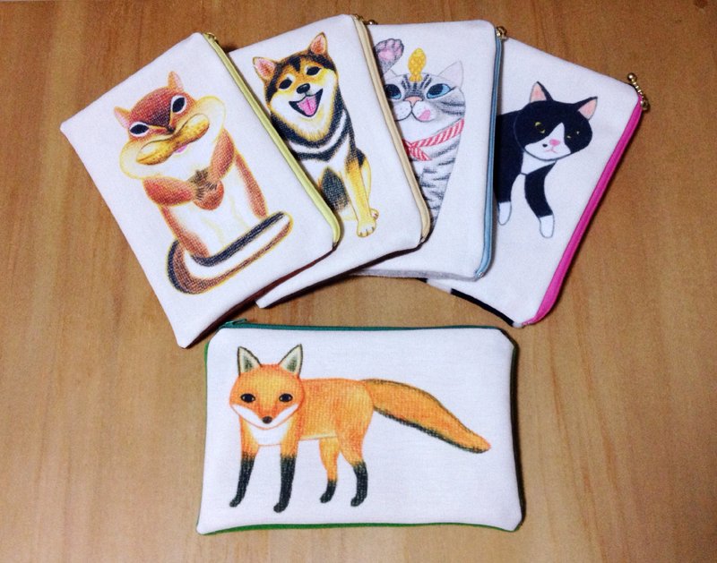 【免运】- 森林动物1+1／收纳包。笔袋。化妆包 - 化妆包/杂物包 - 其他材质 