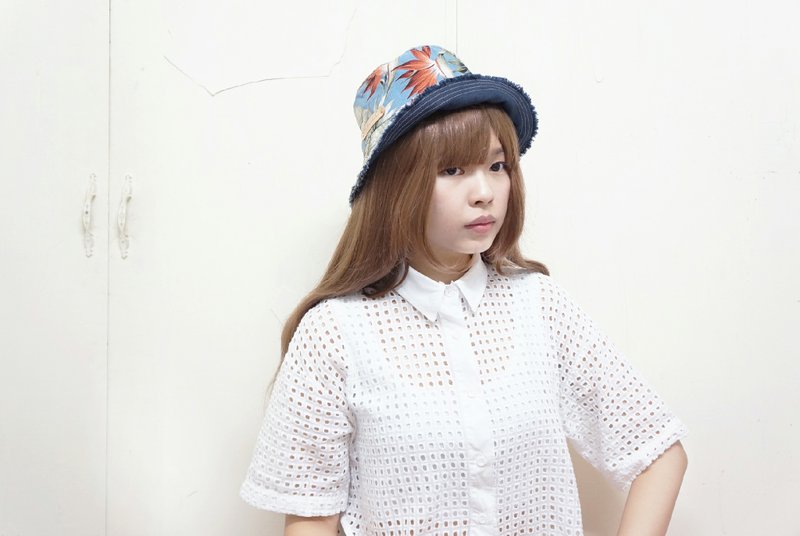 Mouton blanC 善变的双面渔夫帽 _ 篮色夏威夷 - 帽子 - 其他材质 蓝色