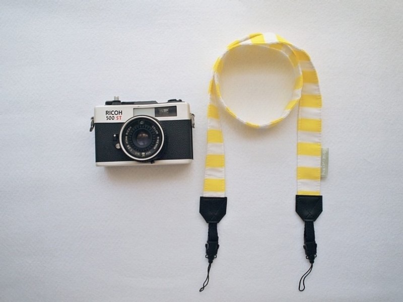 hairmo。夏日方块双背相机带皮片快拆组-柠檬黄(小孔) - 证件套/卡套 - 其他材质 黄色