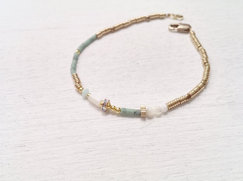 〈 薄荷绿 〉 黄铜 手链 手环  ✄ 限量三件余一 - 手链/手环 - 其他金属 绿色