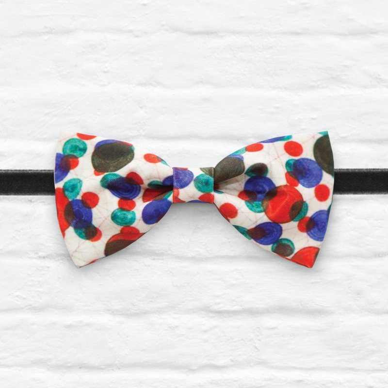 Style 0003 色彩泡泡 印花 系列 领结 Colorful bubbles pattern bowtie - 颈链 - 聚酯纤维 多色
