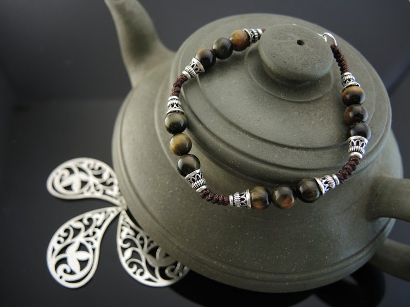 《Legend 传说》虎眼石中国风率真中性手链 - 手链/手环 - 宝石 咖啡色