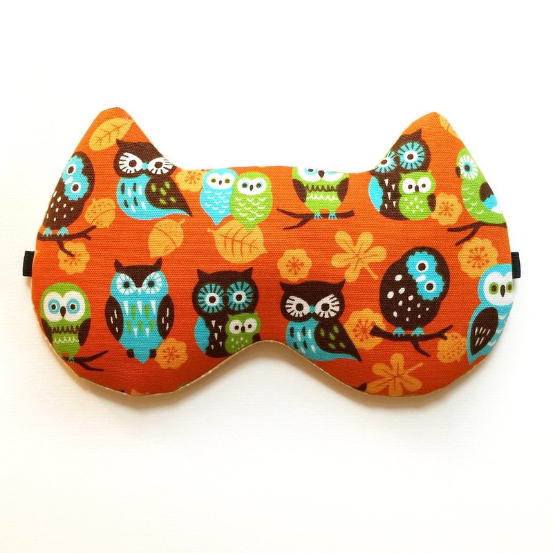 我是夜猫子 / 手工限量 猫头鹰款 睡眠眼罩（南瓜色）秋天 旅行 跨年 新年 交换 礼物 - 寝具 - 其他材质 橘色