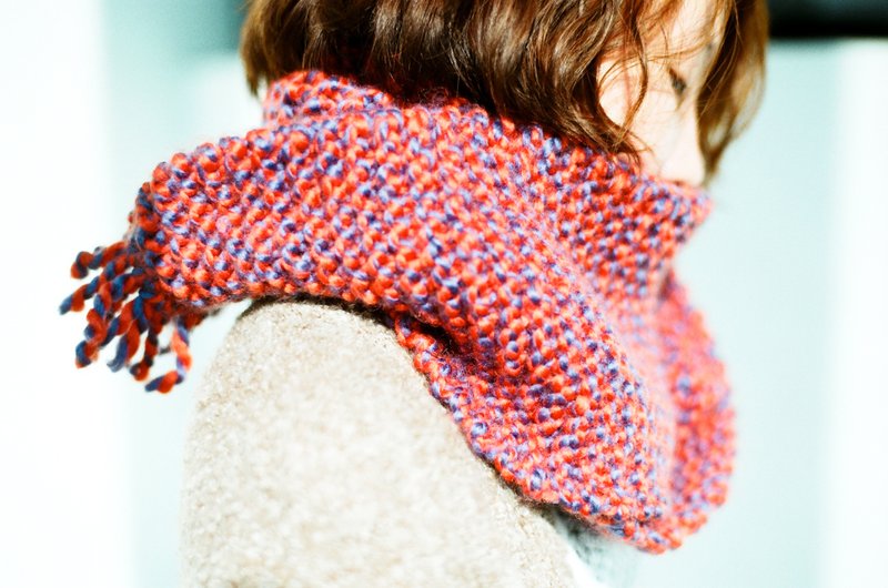 茄子番茄意大利面围巾 - 围巾/披肩 - 羊毛 红色