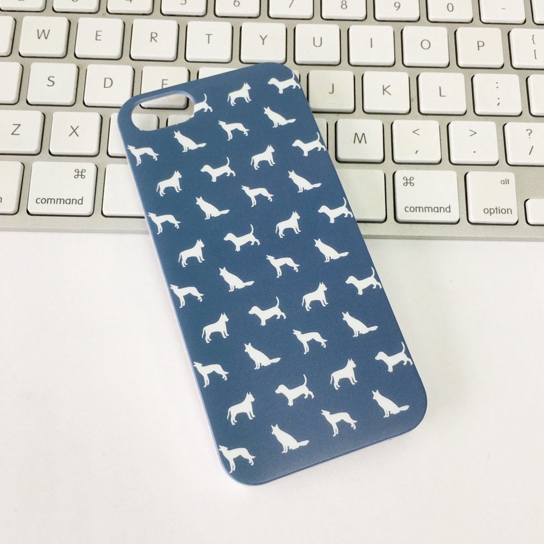 香港原创设计 深蓝色小狗图案 iPhone X,  iPhone 8,  iPhone 8 Plus, iPhone 7, iPhone 7 Plus, iphone 6/6S , iphone 6/6S PLUS, Samsung Galaxy Note 7 透明手机壳 - 手机壳/手机套 - 塑料 蓝色