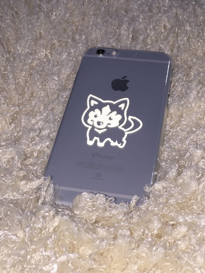 [宠物反光贴纸] 萌犬哈士奇.手机贴纸.车身贴纸.可爱狗狗.夜间安全.NINKYPUP - 贴纸 - 其他材质 白色