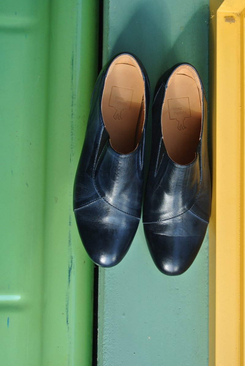 文青不如一包芒果青。健走踝靴(藏蓝) - 女款短靴 - 真皮 多色