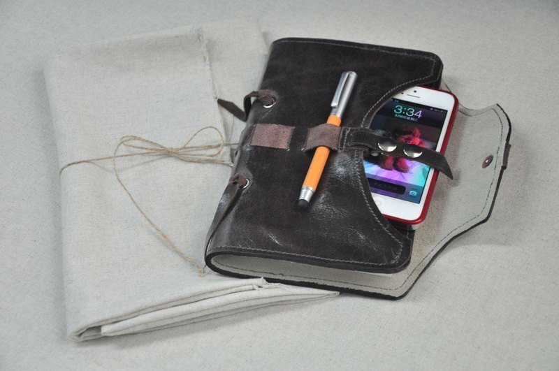 小鱼手札 - 笔记本/手帐 - 真皮 咖啡色