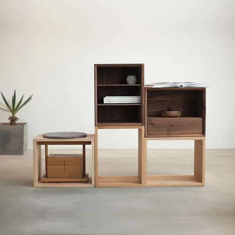 熹山工房-自由搭配组合实木小抽屉-三层柜-收纳柜 -胡桃木-樱桃木 - 其他家具 - 木头 白色
