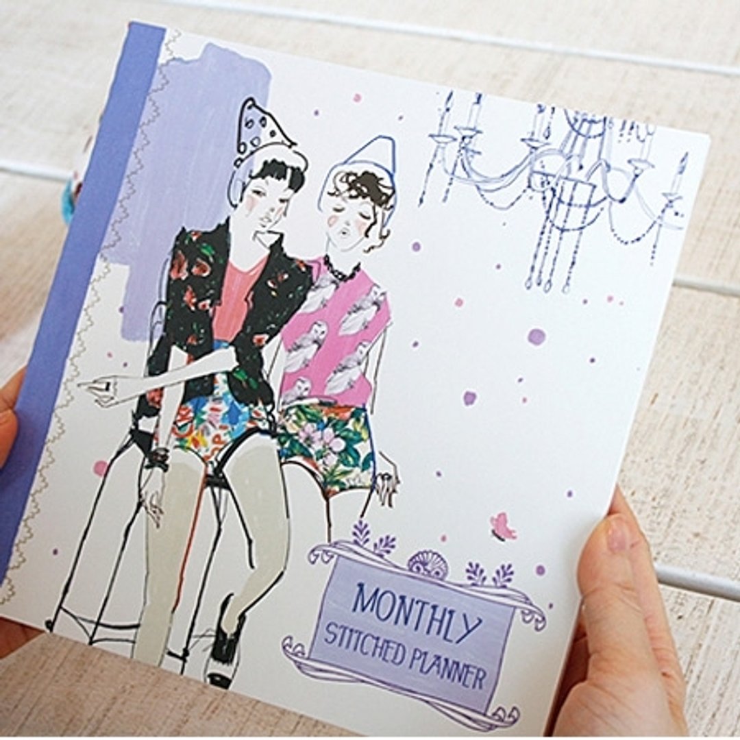 Dessin x 7321 Design-Lovely月计画表L-女孩们,7321-01361 - 笔记本/手帐 - 纸 蓝色
