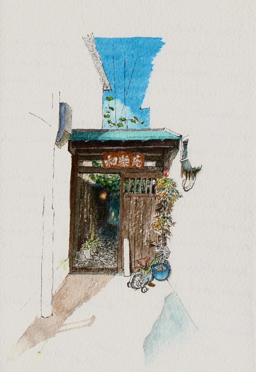 手绘旅游明信片(日本.京都)套组(4 pieces) - 卡片/明信片 - 纸 白色
