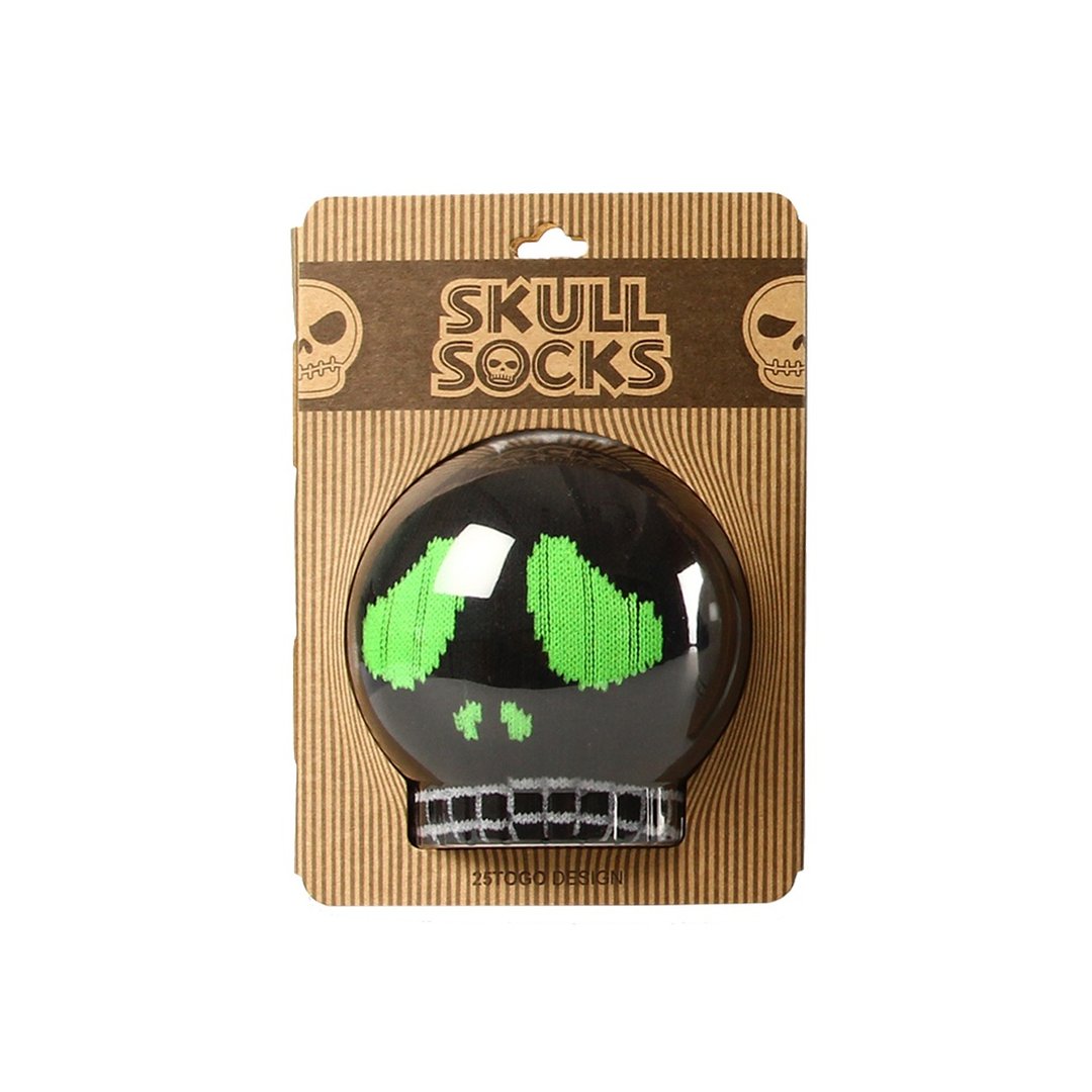 SKULL SOCKS 骷髅袜_黑哭哭脸 - 袜子 - 棉 黑色