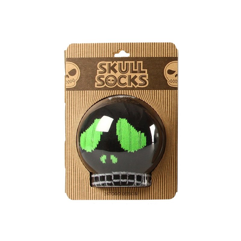 SKULL SOCKS 骷髅袜_黑哭哭脸 - 袜子 - 棉 黑色