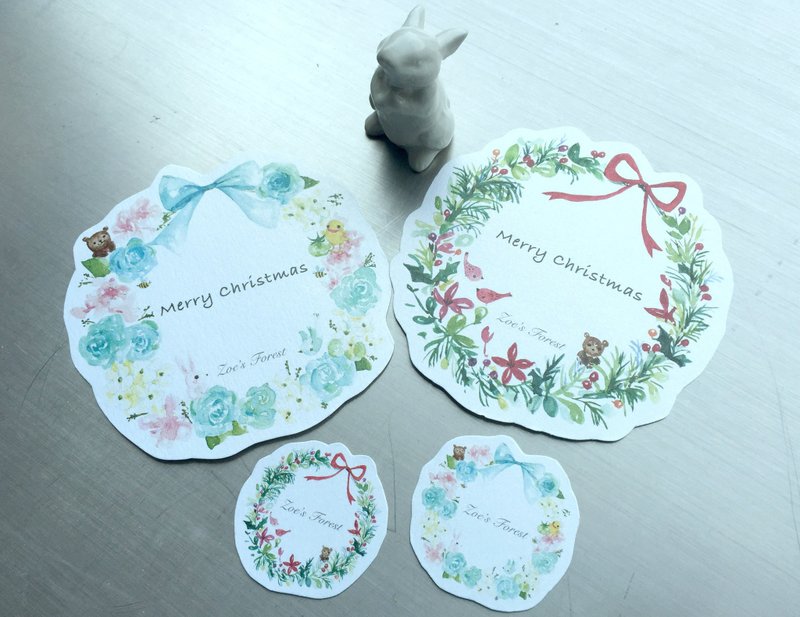Zoe' forest 2016限量手工圣诞花环卡 - 卡片/明信片 - 纸 