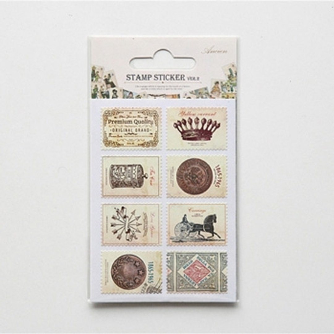 Ancien复古邮票贴V2_04 Antique,E2D51288 - 贴纸 - 纸 多色